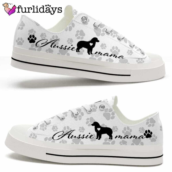 Aussie Paws Pattern Low Top Shoes  – Happy International Dog Day Canvas Sneaker – Owners Gift Dog Breeders