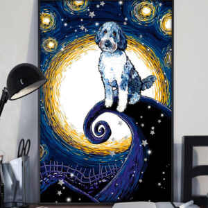 Aussiedoodle Poster Canvas Dog Canvas Wall Art Dog Lovers Gifts For Him Or Her 4