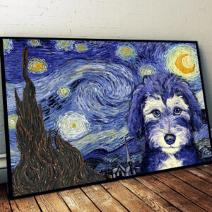 Aussiedoodle Poster Matte Canvas Dog Wall Art Prints Painting On Canvas 1