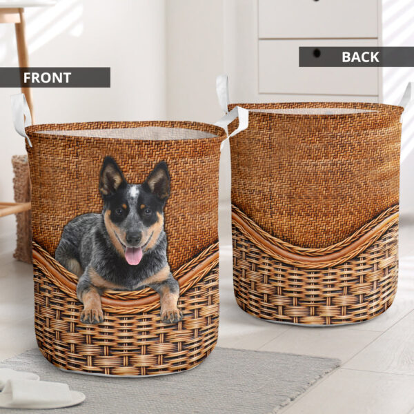 Australian Cattle Rattan Texture Laundry Basket – Dog Laundry Basket – Mother Gift – Gift For Dog Lovers