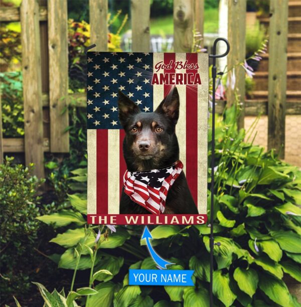 Australian Kelpie God Bless America Personalized Flag – Garden Dog Flag – Dog Flag For House