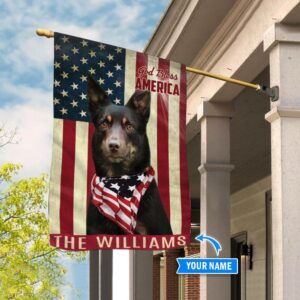 Australian Kelpie God Bless America Personalized Flag Garden Dog Flag Dog Flag For House 3