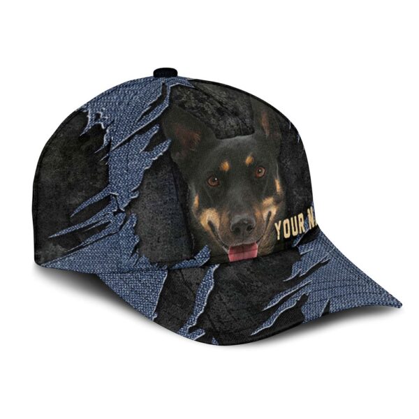 Australian Kelpie Jean Background Custom Name & Photo Dog Cap – Classic Baseball Cap All Over Print – Gift For Dog Lovers