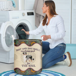 Australian Shepherd Dirt And Smell Laundry Basket Dog Laundry Basket Mother Gift Gift For Dog Lovers 3