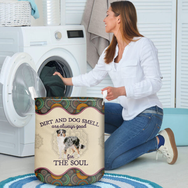 Australian Shepherd Dirt And Smell Laundry Basket – Dog Laundry Basket – Mother Gift – Gift For Dog Lovers