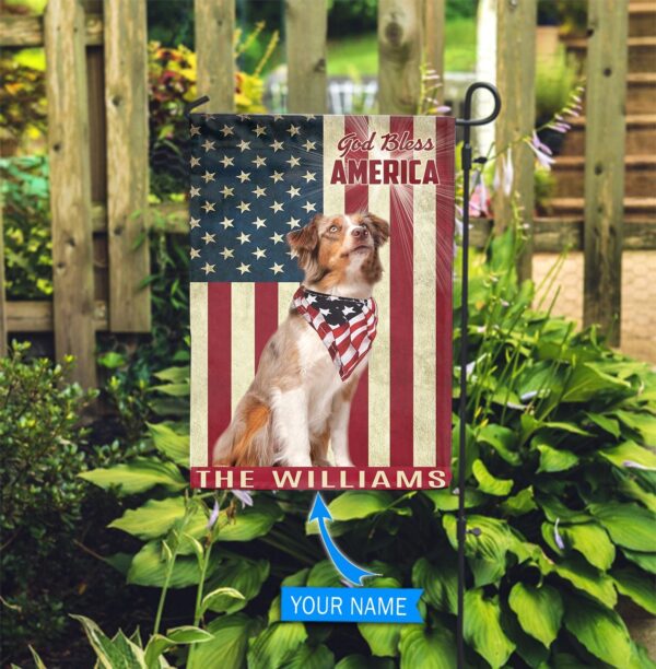 Australian Shepherd God Bless America Personalized Flag – Garden Dog Flag – Dog Flag For House