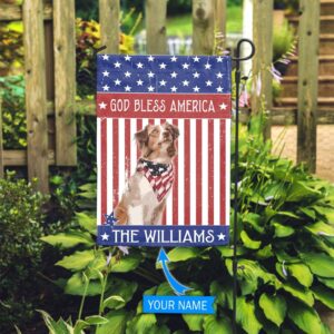 Australian Shepherd God Bless America Personalized Flag Garden Dog Flag Personalized Dog Garden Flags 3