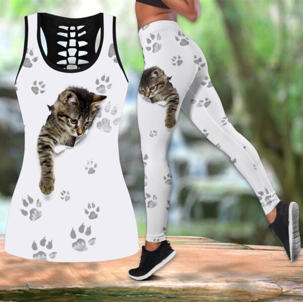 Baby Cat All Over Printed Women’s Tanktop Leggings Set –  Perfect Workout Outfits – Gifts For Cat Lovers
