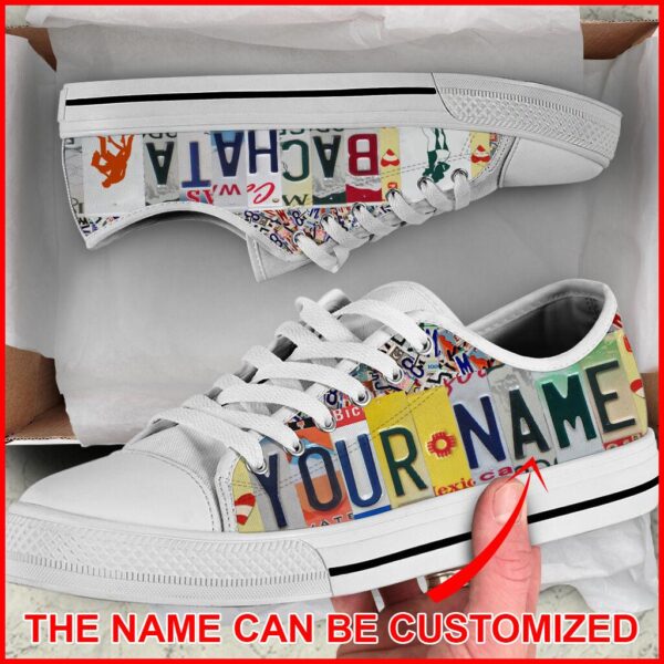 Bachata License Plate Low Top Custom Shoes – Canvas Print Lowtop Casual Shoes Gift For Adults Malalan