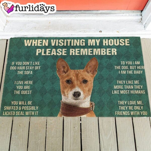 Basenji’s Rules Doormat – Xmas Welcome Mats – Gift For Dog Lovers