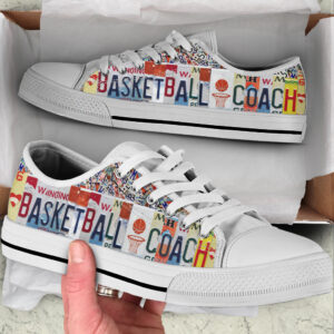 Basketball Coach License Plates Low Top Shoes Canvas Print Lowtop Shoes Gift For Adults Malalan 1