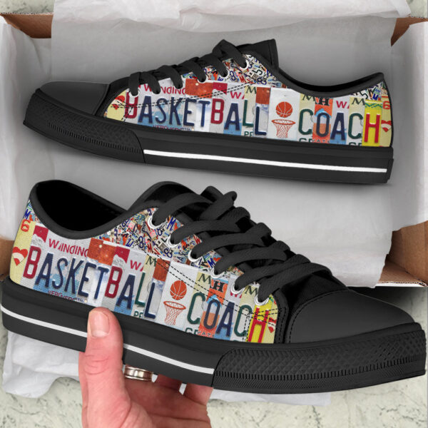 Basketball Coach License Plates Low Top Shoes – Canvas Print Lowtop Shoes Gift For Adults Malalan