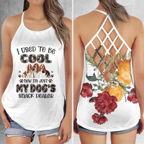 Basset Hound Dog Lovers Snack Dealer Criss Cross Tank Top – Women Hollow Camisole – Mother’s Day Gift – Best Gift For Dog Mom