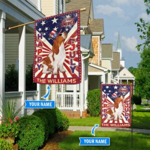 Basset Hound God Bless America 4th Of July Personalized Flag Garden Dog Flag Dog Flag For House 1