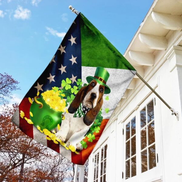 Basset Hound Happy St Patrick’s Day Garden Flag – Best Outdoor Decor Ideas – St Patrick’s Day Gifts