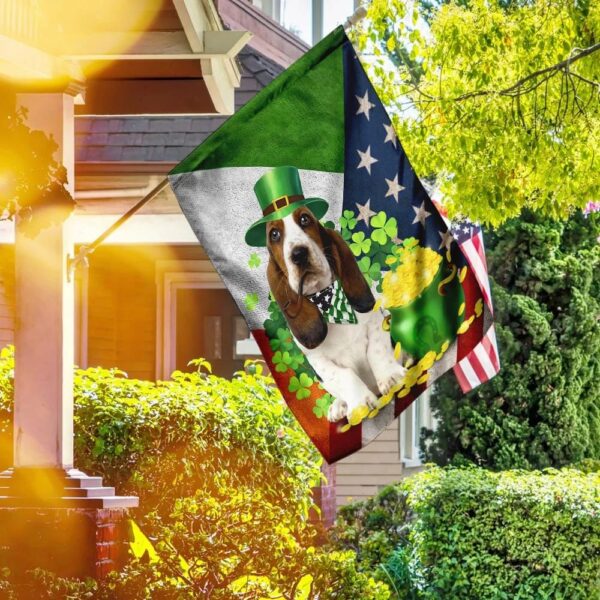 Basset Hound Happy St Patrick’s Day Garden Flag – Best Outdoor Decor Ideas – St Patrick’s Day Gifts