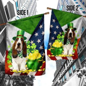 Basset Hound Happy St Patrick s Day Garden Flag Best Outdoor Decor Ideas St Patrick s Day Gifts 4