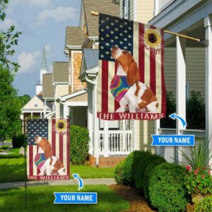 Basset Hound Hippie Personalized Flag Garden Dog Flag Dog Flag For House 1