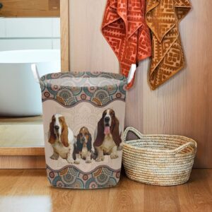Basset Hound In Mandala Pattern Laundry Basket Dog Laundry Basket Mother Gift Gift For Dog Lovers 1