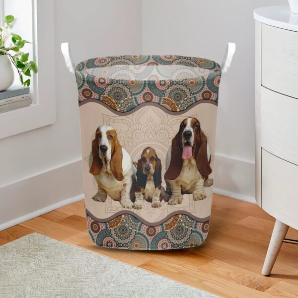 Basset Hound In Mandala Pattern Laundry Basket – Dog Laundry Basket – Mother Gift – Gift For Dog Lovers