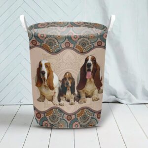 Basset Hound In Mandala Pattern Laundry Basket Dog Laundry Basket Mother Gift Gift For Dog Lovers 3