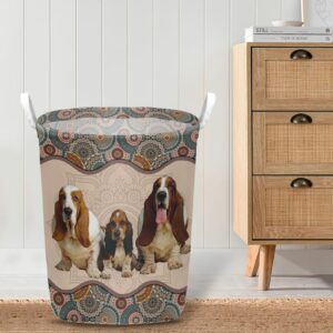 Basset Hound In Mandala Pattern Laundry Basket Dog Laundry Basket Mother Gift Gift For Dog Lovers 4