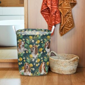Basset Hound In Pineapple Tropical Pattern Laundry Basket Dog Laundry Basket Mother Gift Gift For Dog Lovers 1