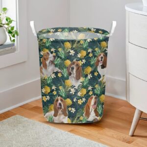 Basset Hound In Pineapple Tropical Pattern Laundry Basket Dog Laundry Basket Mother Gift Gift For Dog Lovers 2