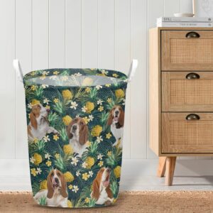 Basset Hound In Pineapple Tropical Pattern Laundry Basket Dog Laundry Basket Mother Gift Gift For Dog Lovers 4