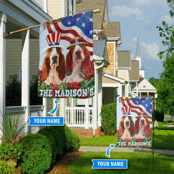Basset Hound Personalized Flag – Garden Dog Flag – Dog Flag For House
