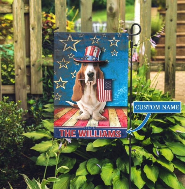 Basset Hound Personalized Garden Flag – Garden Dog Flag – Custom Dog Garden Flags