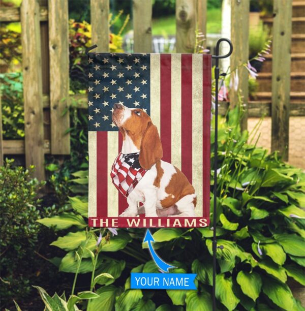 Basset Hound Personalized Garden Flag – Garden Dog Flag – Personalized Dog Garden Flags