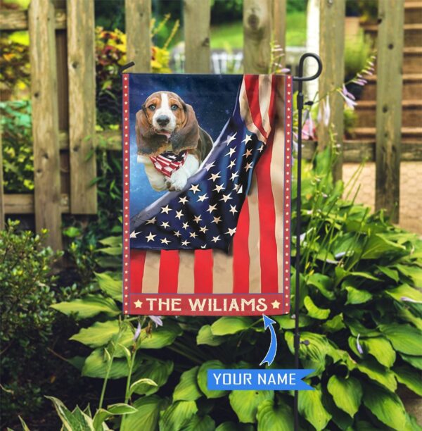 Basset Hound Personalized Garden Flag – Garden Dog Flag – Personalized Dog Garden Flags