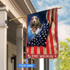 Basset Hound Personalized House Flag Garden Dog Flag Personalized Dog Garden Flags 3