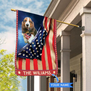 Basset Hound Personalized House Flag Garden Dog Flag Personalized Dog Garden Flags 4
