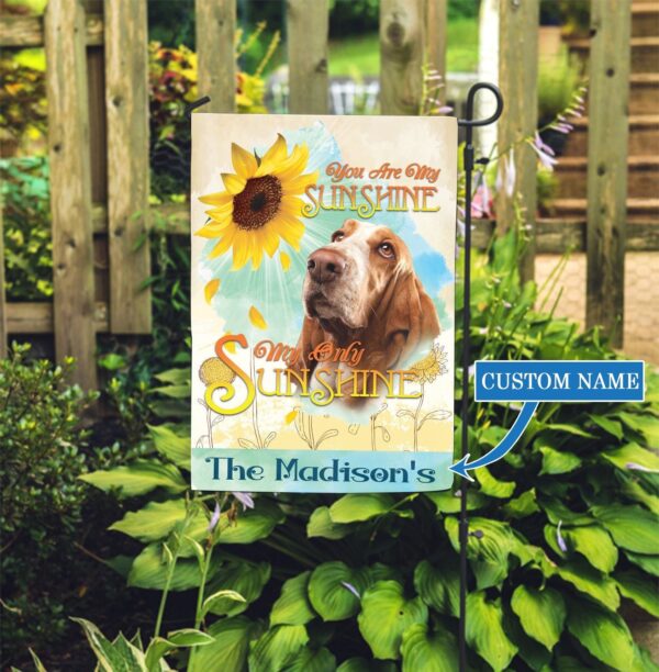 Basset Hound Sunflower Personalized Garden Flag – Garden Dog Flag – Dog Flag For House