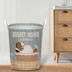 Basset Hound Wash And Dry Laundry Basket Dog Laundry Basket Mother Gift Gift For Dog Lovers 3