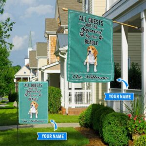 Beagle All Guests Approved Personalized Flag…