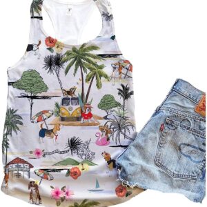 Beagle Dog Hawaii Beach Retro Tank Top Summer Casual Tank Tops For Women Gift For Young Adults 1 qco1po