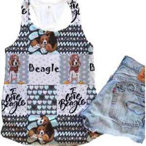 Beagle Dog Heart And Soul Seamless Tank Top Summer Casual Tank Tops For Women Gift For Young Adults 1 duoxfc