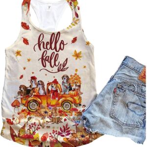 Beagle Dog Hello Fall Classic Tank Top Summer Casual Tank Tops For Women Gift For Young Adults 1 yfirlp