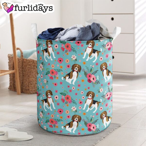 Beagle Flower Laundry Basket – Dog Laundry Basket – Mother Gift – Gift For Dog Lovers