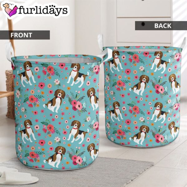 Beagle Flower Laundry Basket – Dog Laundry Basket – Mother Gift – Gift For Dog Lovers