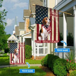 Beagle God Bless America Personalized Flag Garden Dog Flag Dog Flag For House 1