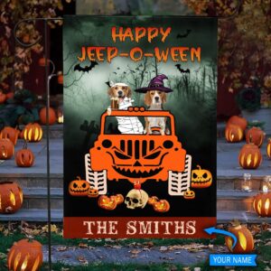 Beagle Happy Je-Ep-O-Ween Personalized Flag –…