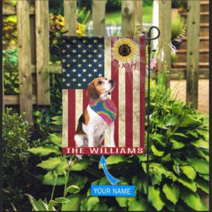 Beagle Hippie Personalized Flag – Garden…