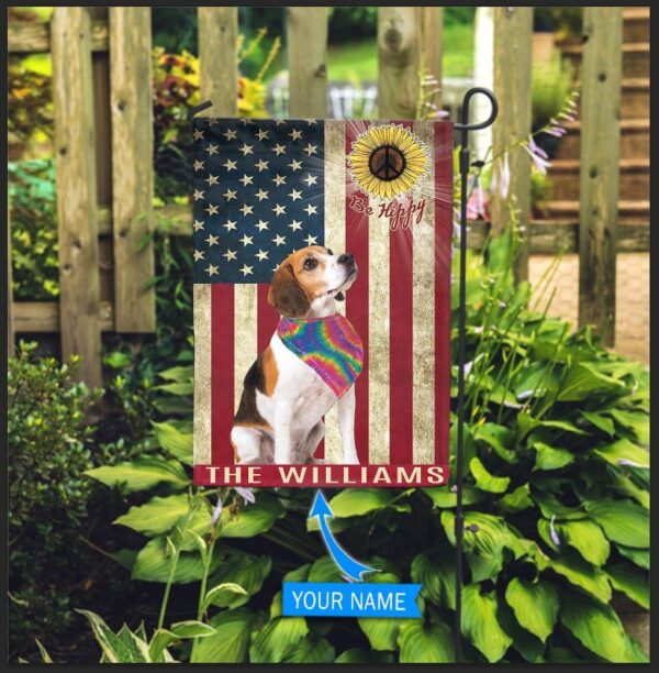 Beagle Hippie Personalized Flag – Garden Dog Flag – Dog Flag For House