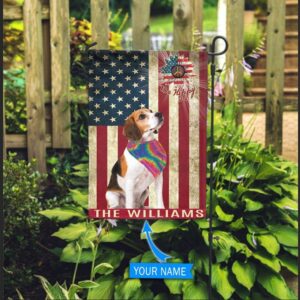 Beagle Hippie Personalized House Flag –…