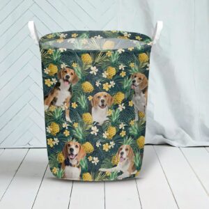 Beagle In Pineapple Tropical Pattern Laundry Basket Dog Laundry Basket Mother Gift Gift For Dog Lovers 3