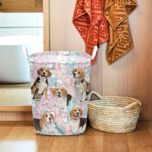 Beagle In Summer Tropical With Leaf Seamless Laundry Basket Dog Laundry Basket Mother Gift Gift For Dog Lovers 1